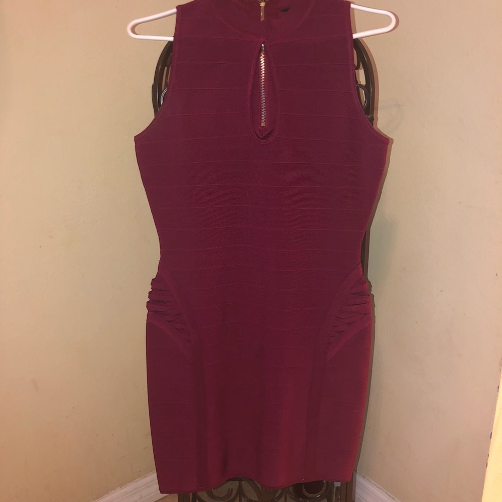 Guess Maroon bandage dress